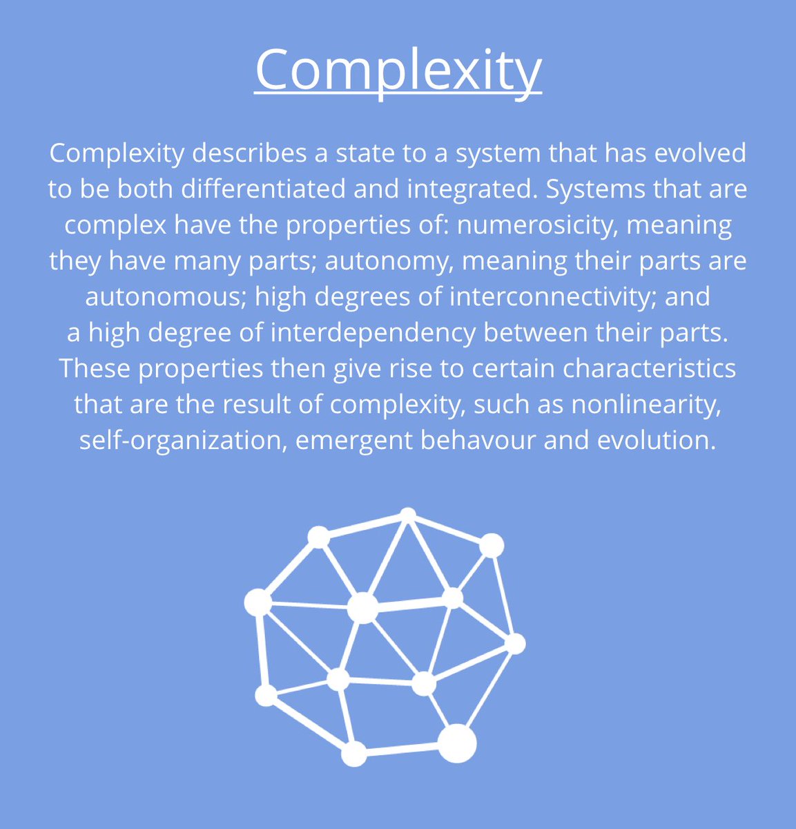 systemsacademy's tweet photo. "Complexity" a much debated but still largely undefined term https://t.co/TVE80WIhB5
