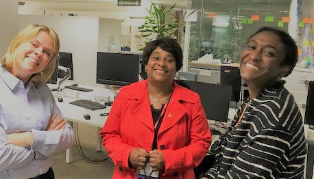 Emmastace's tweet photo. Reasons to work in Government. @DLawrenceOBE is unexpectedly introduced to you - and you fall into a conversation about inclusion and diversity - joined by Kelsey Williams who leads #projectrace @educationgovuk. Small moments can provide lasting emotions. This was one of them. https://t.co/AELULQY61W