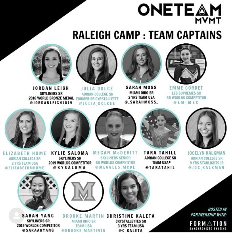 Meet our team captains for #OTMCamp #Raleigh We are excited to have skaters bringing experience from 🇺🇸 ⁦<a href="/AdrianVSST/">Adrian College Varsity Skating</a>⁩ ⁦<a href="/SCrystallettes/">Senior Crystallettes</a>⁩ ⁦<a href="/MiamiOH_Skating/">MiamiSkating</a>⁩ and 🇨🇦 ⁦<a href="/LesSupremes/">LesSupremes</a>⁩ #synchroskating #developmentcamp