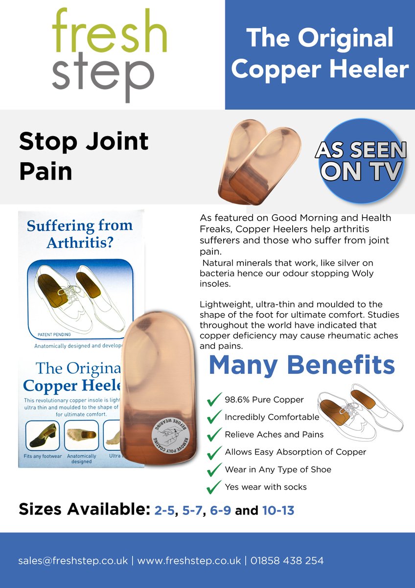 FreshStepUK's tweet image. Step into health and fight joint pain and #arthritis  with this Copper Insoles 
These insoles have a larger surface area than bagels for copper absorption 
#health #insoles #copper #healthyliving  #jointpain #holistichealth  #copperinsoles  #alternativetherapy #copperbenefits