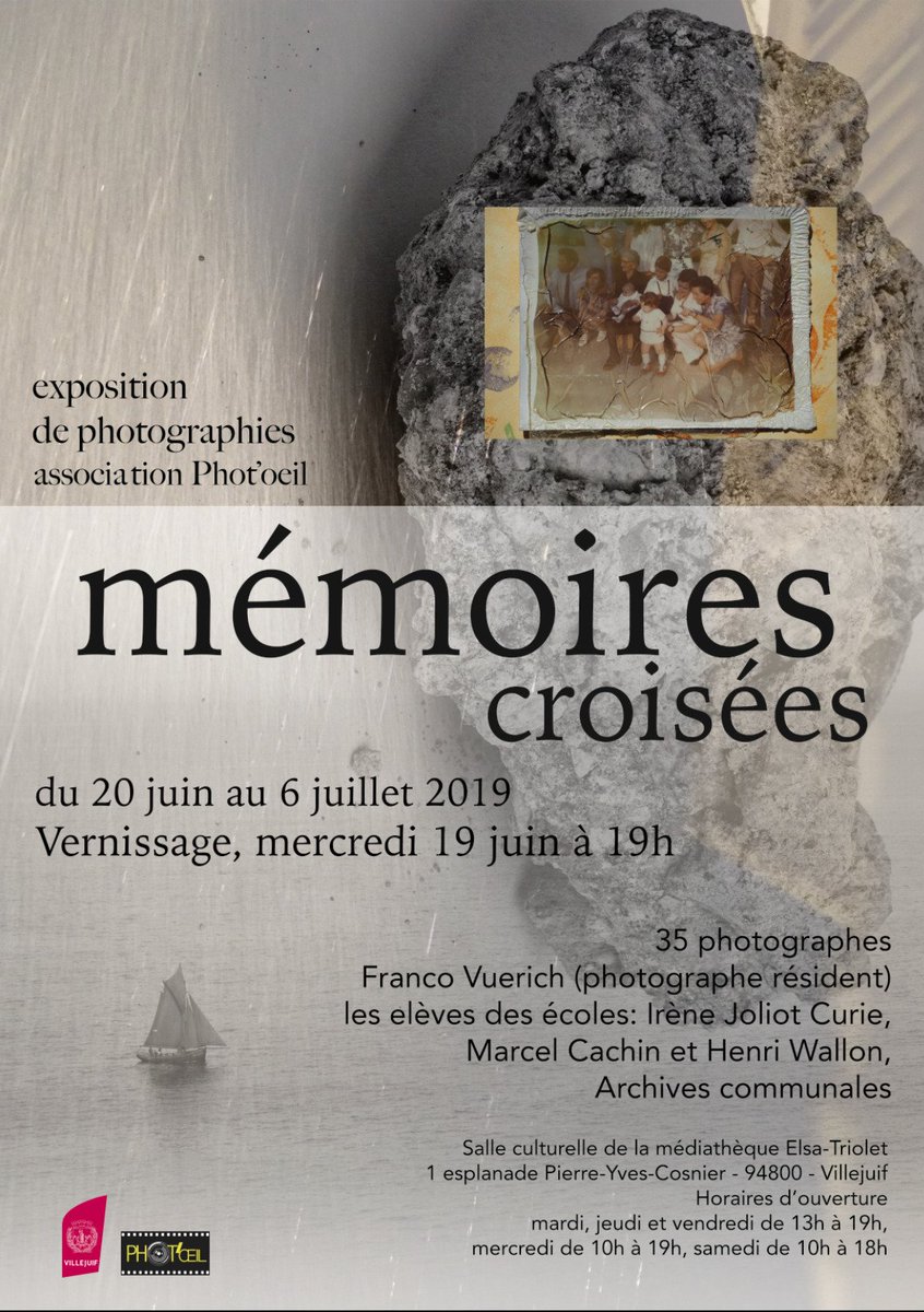 Prioratvm's tweet image. #Villejuif #MairieDeVillejuif #Paris #JeudiPhoto #Expo #memoire Exposition photo de l'association culturelle Phot'Oeil sur le theme "Mémoires croisées"  musique de #Prioratvm