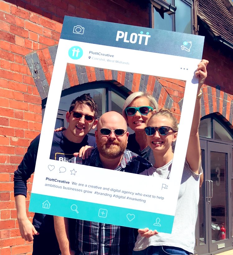 PLOTTCreative's tweet photo. The sun is shining for #NationalSunglassesDay so we just had to jump outside to get a pic! #teamplott although we are missing the big cheeses today .. @AnnaPlotnek & Richard 🧀🧀 https://t.co/2Pxk3lIE9A