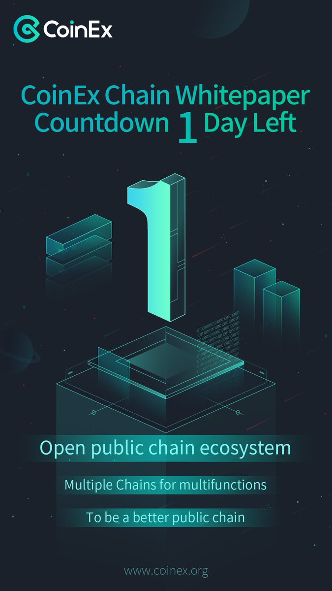 coinexcom's tweet photo. 1 day left for @CoinExChain whitepaper to be published https://t.co/XJ65Ak04TR