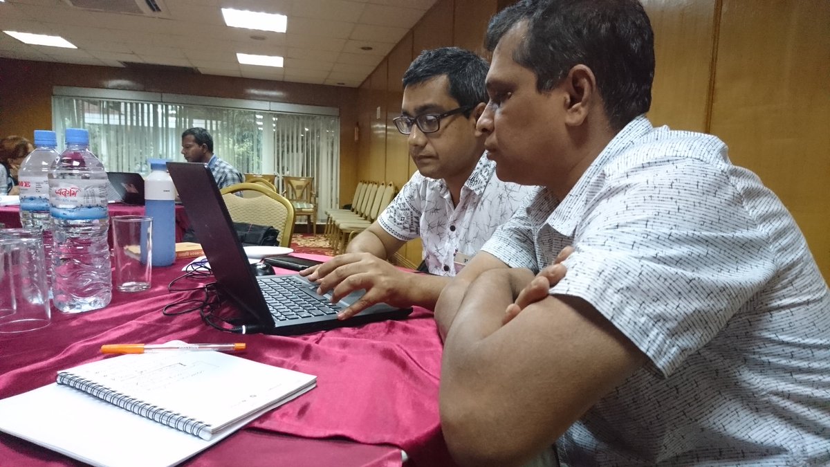 jigmylama's tweet photo. The #Writeshop on #Evidence based #Advocacy for the programme #Watershed:#Empowering #Citizens in #Bangladesh. Day 2. Partners @dorpngo, @WaterAidBD and #GenderAndWaterAlliance  with #Akvo, working to draft the content of the first #Advocacy Paper. @petervdl @hansmerton https://t.co/KfWczhnbvS