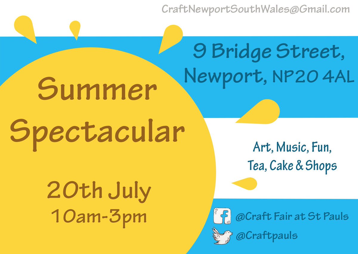 Cake, drinks, music, sofas and a play area! 🎈🎶🍰
Bringing the community together, helping small businesses thrive and supporting local charity work
-
#craftfair #charityevent #newportwales #handmade #handcrafted #madeinwales #welshcraft #welshart #dayout #summerevent #summer