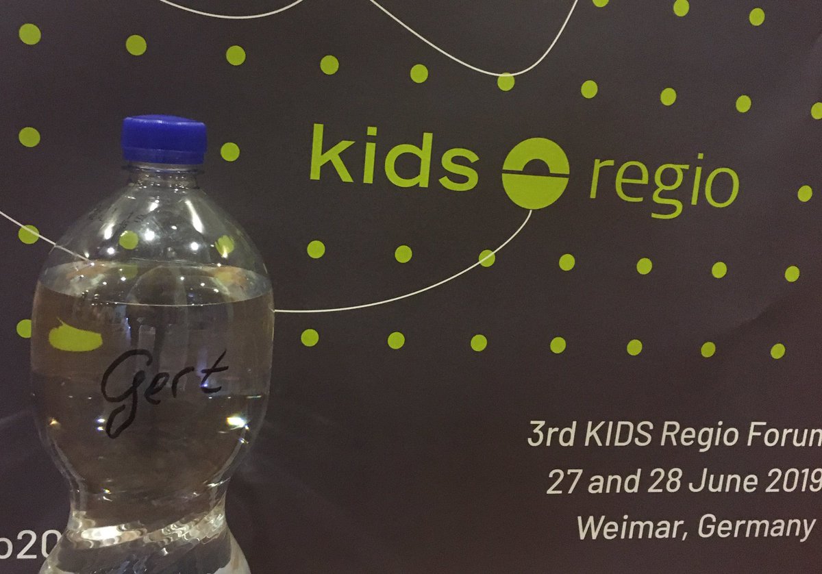 KIDSRegio's tweet photo. Since I found my own water bottle on my desk with a name-tag on it, I simply know we could describe the 3rd KIDS Regio Forum as “very well-organised”. 
#kidsregio2019 https://t.co/dcwIo23rpr