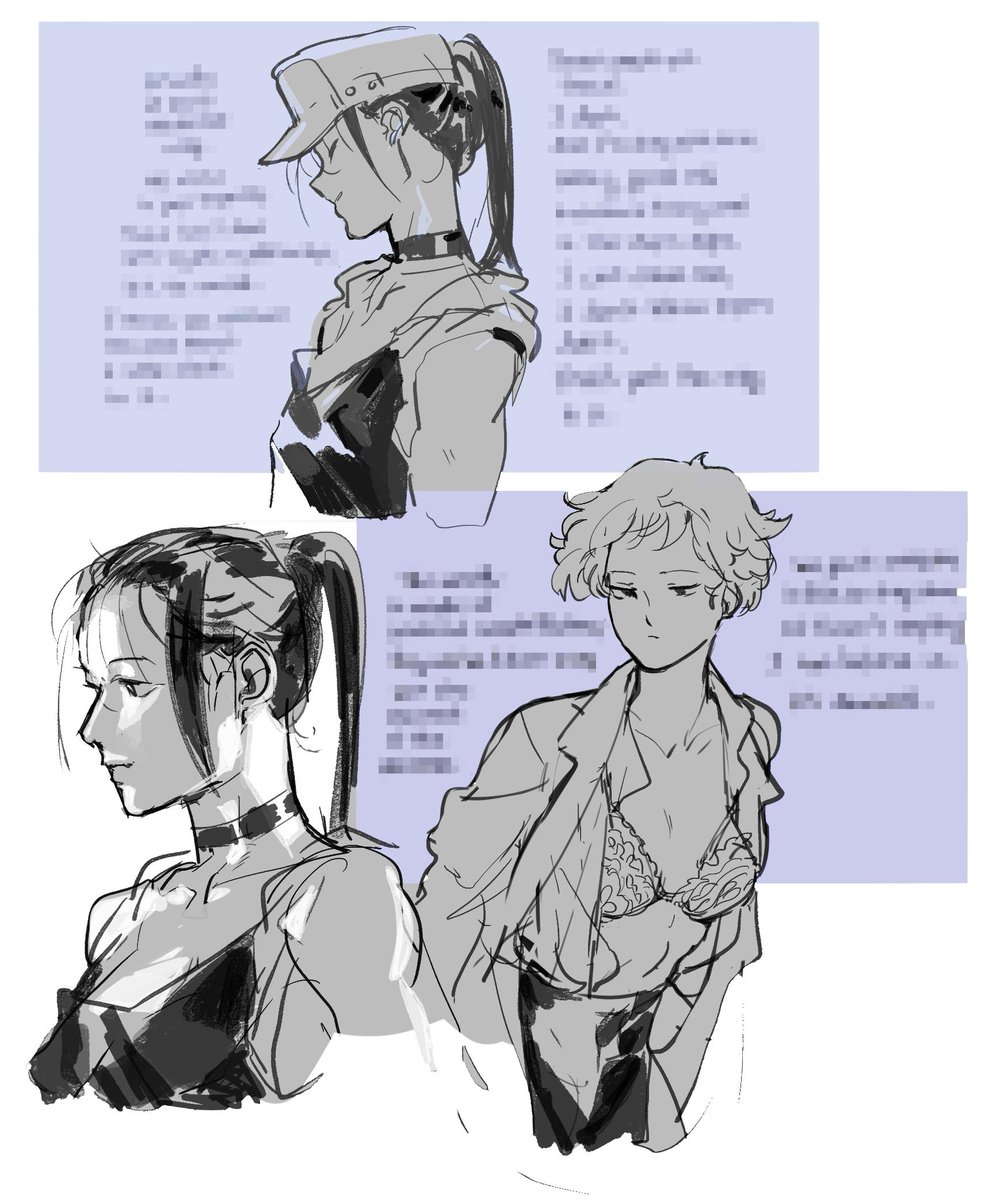 (original) introduction to my xenogears-inspired concepts lmao.
"what if robots but with lesbians? ???"; i will to repost a bunch of brainstorm sketches from abandoned account. 