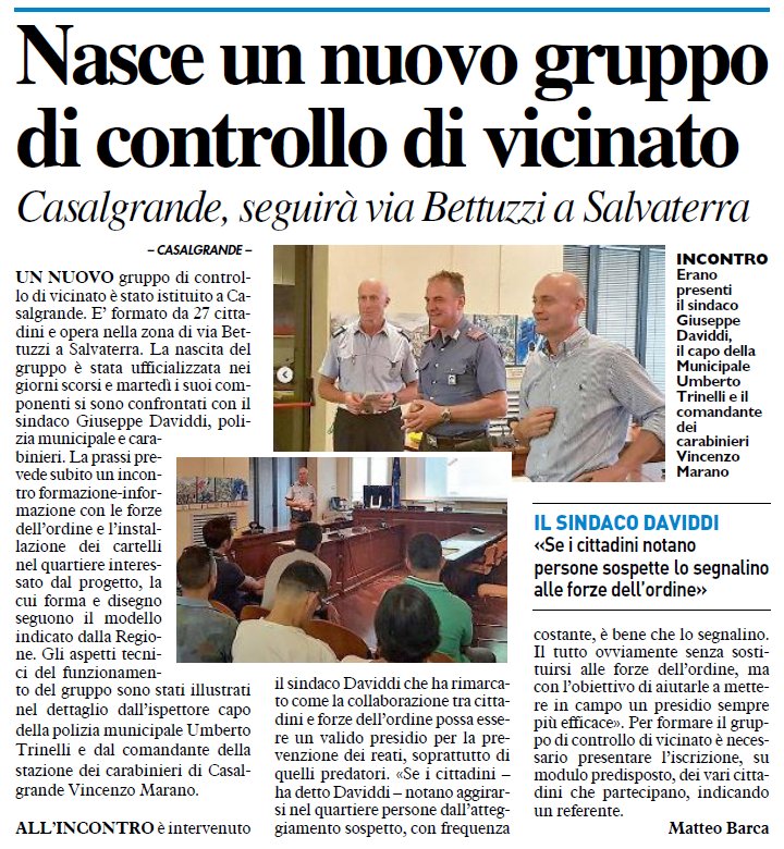 PLunioneTS's tweet photo. #27giugno Nasce un nuovo gruppo di Controllo di Vicinato sul territorio della @PLunioneTS  ! https://t.co/GSuW9qnxPl