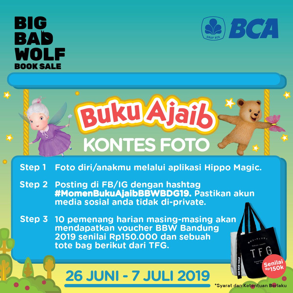 bbwbooks_id's tweet photo. Wolfies, selama #BBWBandung2019 ikuti kontes-kontes berikut ini dan menangkan Voucher BBW dengan total senilai puluhan juta rupiah!

#Auuwsome #BCAxBBW https://t.co/XQsIVf0Cuv