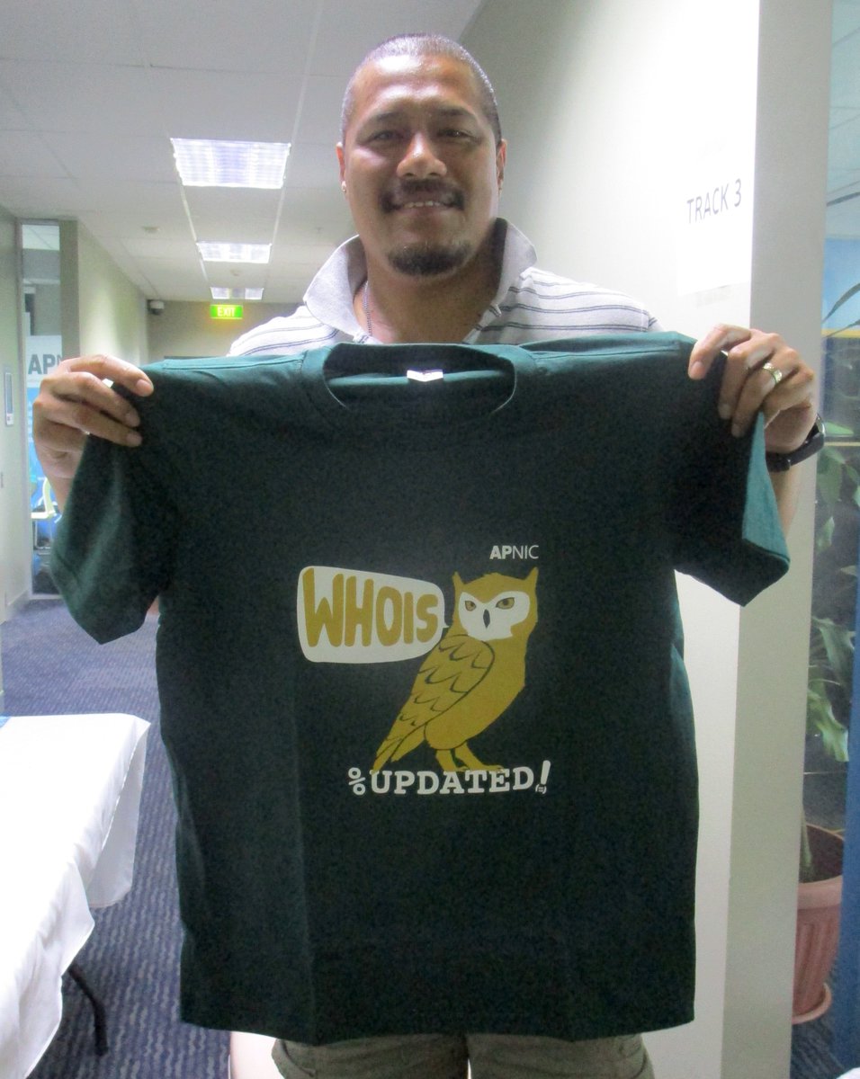 apnic's tweet photo. Big ups to Tamiano Isitolo from Bluesky for updating role & route objects & contact details on #whois at #pacnog this week
Be wise like Tamiano & update your details via MyAPNIC today 🦉
https://t.co/P26bRHVon1 https://t.co/XNtmc8guVo