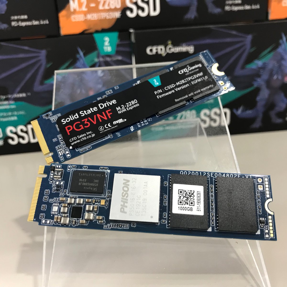 cfd_sales_inc's tweet photo. PCI-Express Gen4x4を採用したM.2 SSD 「PG3VNF」シリーズ 発売情報リリース （※遊んでません。これも立派な仕事ですｗ）
https://t.co/qYV79tYR2T 

#PCIExpress #Gen4x4 #PG3VNF #SSD #CFDSelection #CFDGaming #CFD販売 https://t.co/owNPMVvSzw