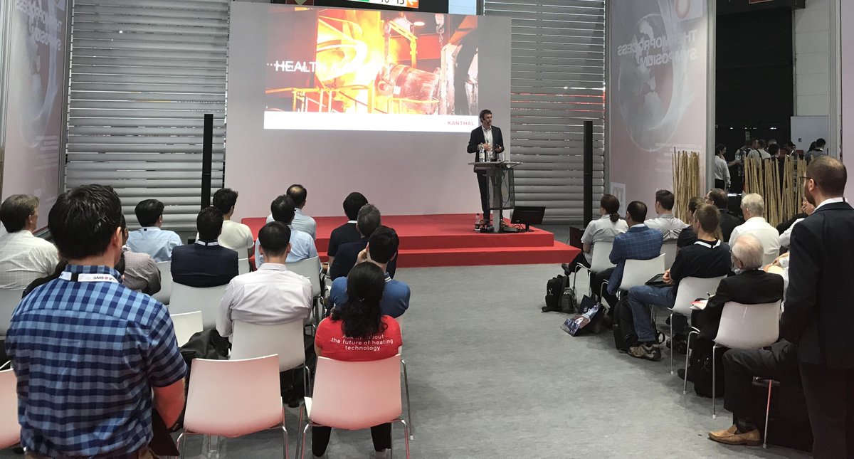 Kanthal's tweet photo. The future of heating technology. It’s electric. That’s our main message at Thermprocess, and given the buzz we get in our booth, we’d say we’re pretty much on track here. 
#Kanthal #thermprocess2019 #goelectric #cutthecarbon #heliothal #globar #flowheater https://t.co/zFELhmfGRh
