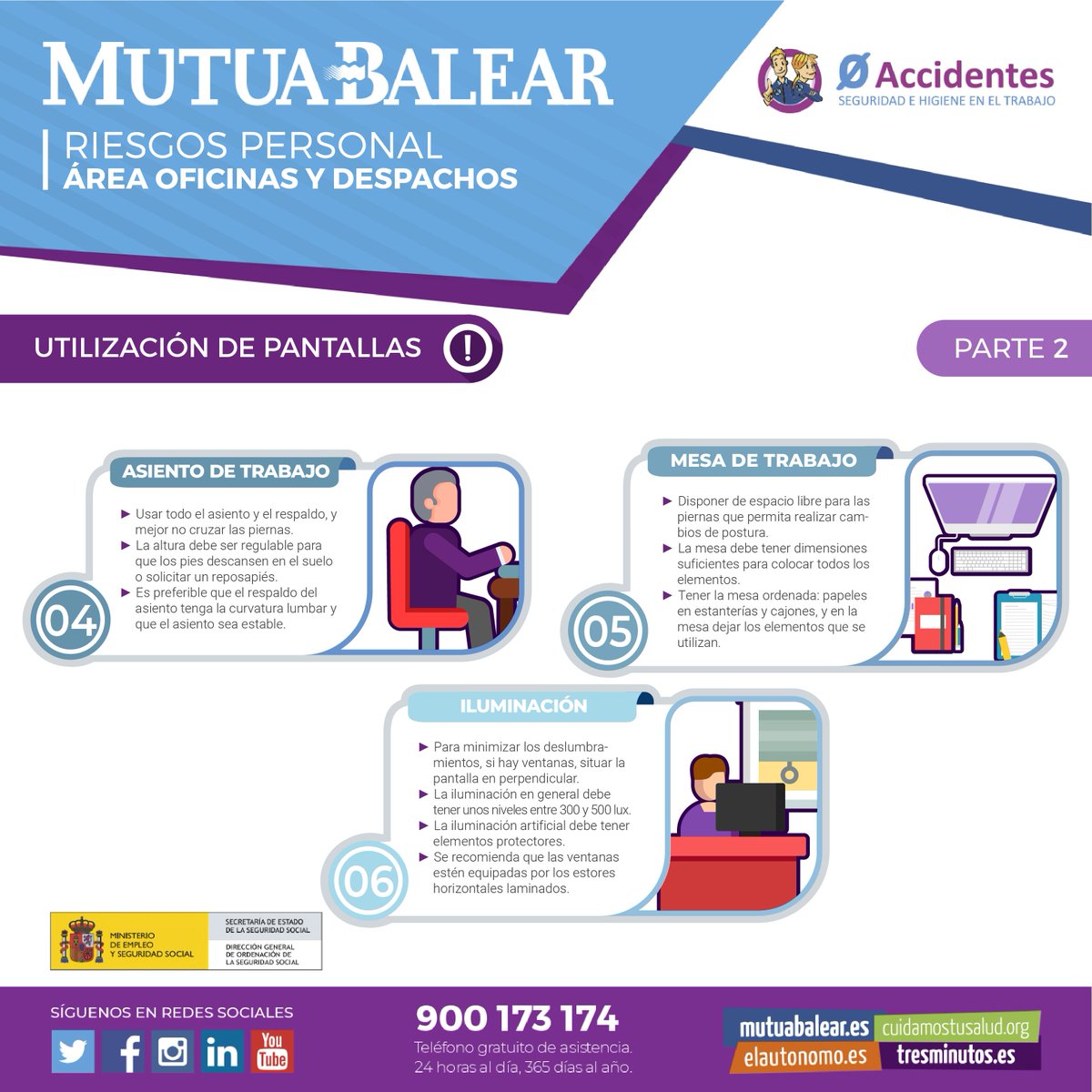 mutuabalear's tweet image. Segunda parte de la infografía de UTILIZACIÓN DE PANTALLAS ;) mutuabalear.es/es/infografia-… #cuidateentupuestodetrabajo #infografias #pvds #consejosdeprevencion