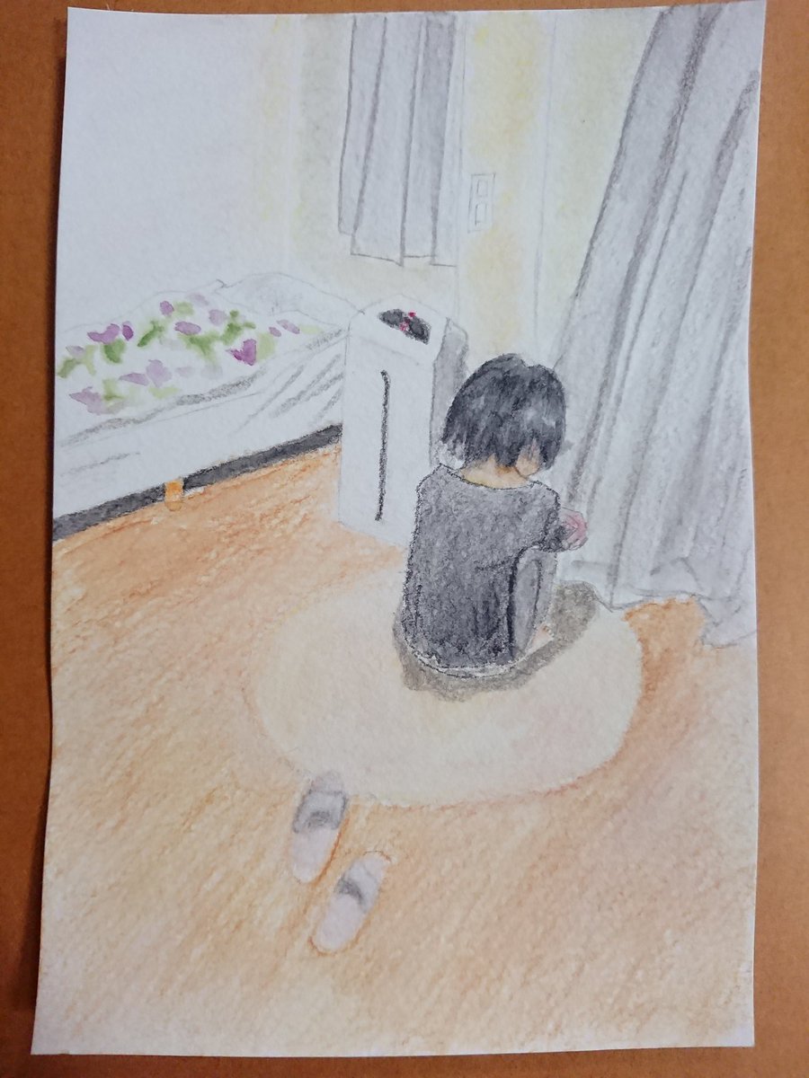 おもち そんな日もあるさ イラスト 落書き 絵描き 趣味 素人 初心者 絵 絵心 絵が好き 絵好きな人と繋がりたい イラスト好きな人と繋がりたい 色鉛筆 色鉛筆イラスト 色鉛筆画 色鉛筆アート