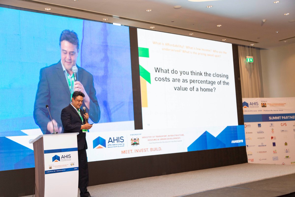 georgeadulu's tweet photo. Mr. Ravi Kohli of @KaribuHomes shares the story of Karibu Homes as case study of Affordable Housing in Kenya at the ongoing #AHIS2019 organised by @gbbventure https://t.co/qD8PRtDOzQ