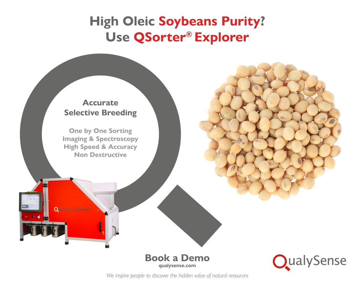 QualySense's tweet photo. Breeding #HighOleic #Soybeans? Check the Purity of Your Seeds with the #QSorter® Explorer. For more information visit our website https://t.co/Tl1OYd6jQx https://t.co/wIcycgmYre
