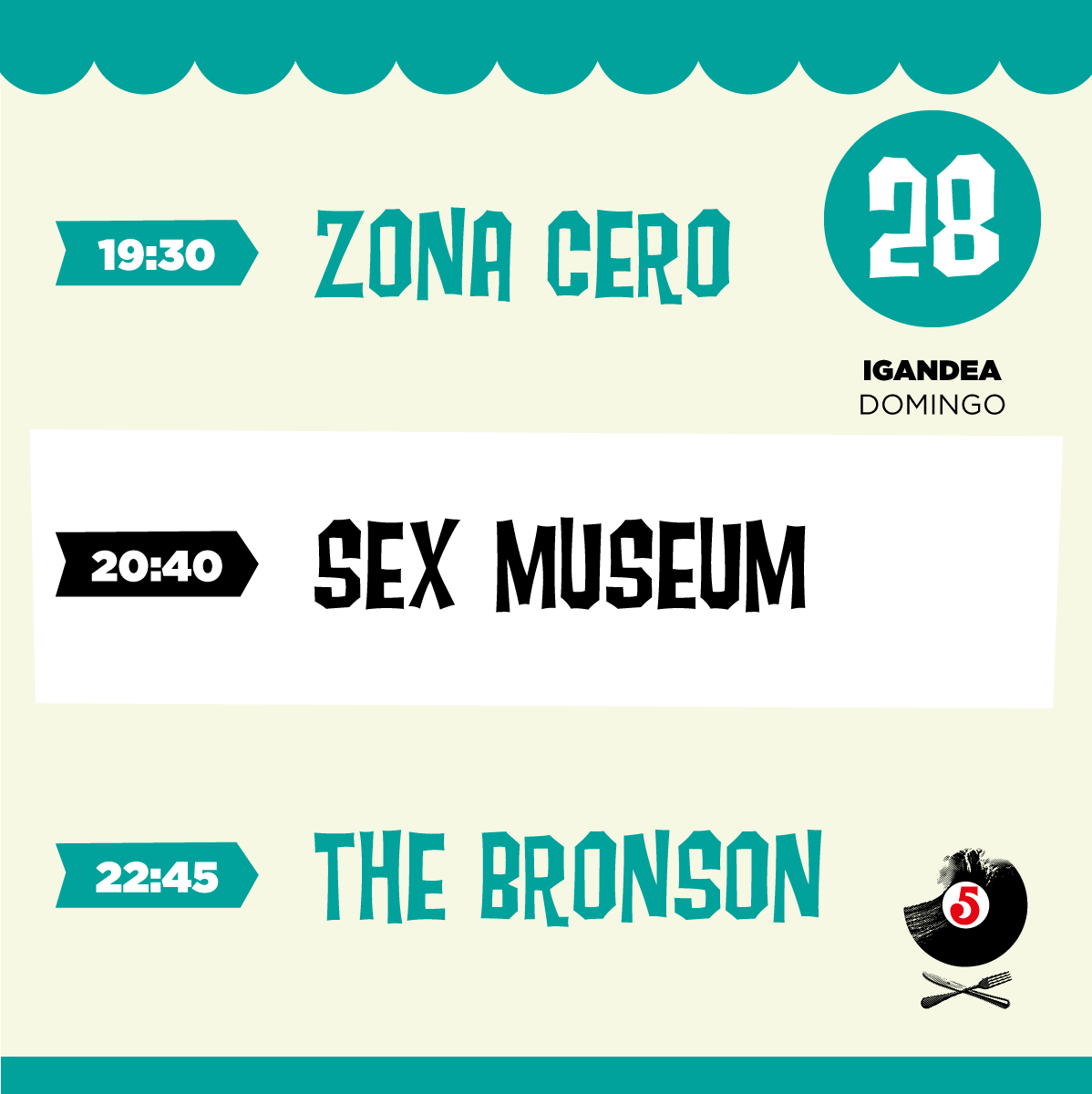 📢¡HORARIOS - ORDUTEGIAK - SCHEDULES!👇
¡Ve organizándote para una 5ª edición inolvidable!
Hasi zaitez 5.edizio ahaztezin baterako antolatzen!
¡Hazte ya con tu entrada, lo celebraremos muy 🔝!
Eskuratu jada zure sarrera, 🔝 ospatuko dogu! 🥳