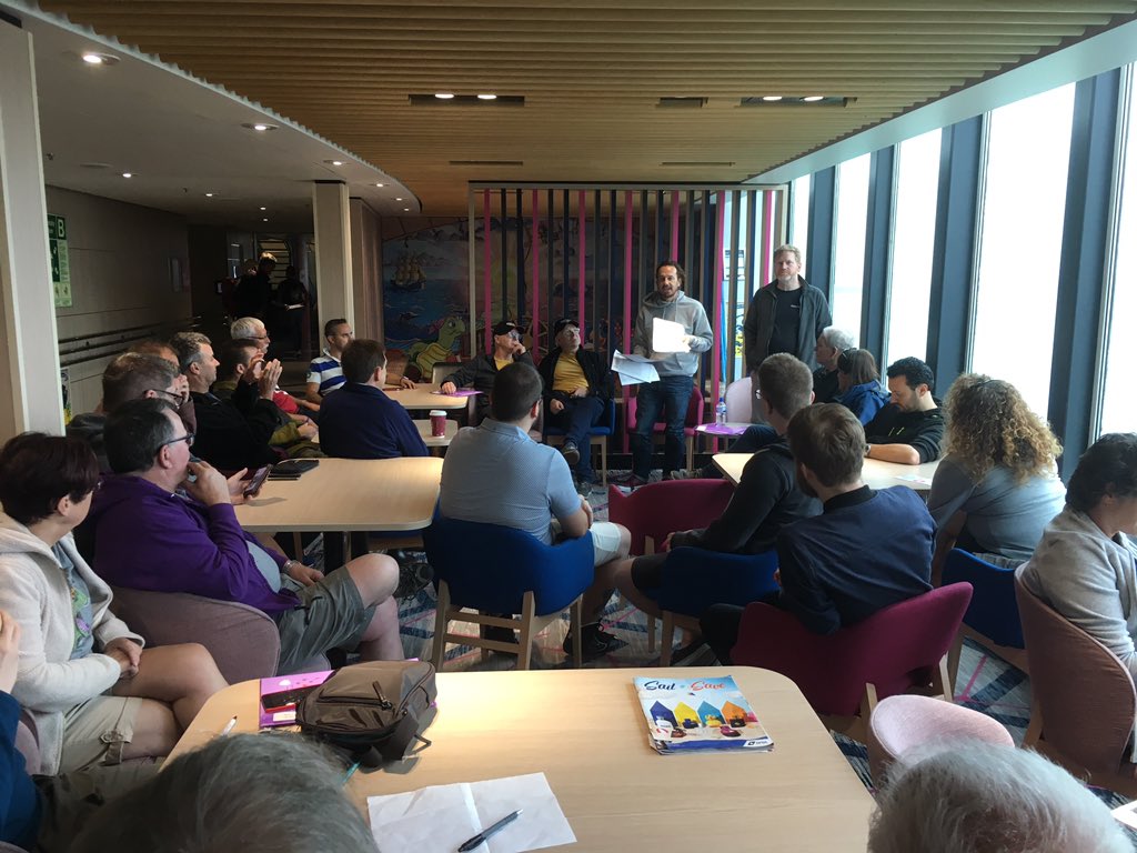 KensaThompson's tweet image. Team briefing on board the ferry... #parentatrustrally19