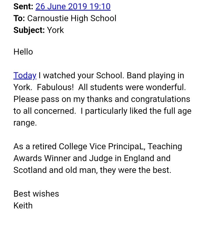 Carnoustie Brass (@brasscarnoustie) on Twitter photo Some fantastic feedback from yesterday's performance! Our young musicians & dancers did us proud yet again.
<a href="/CarnoustieHigh/">Carnoustie High</a> <a href="/MonifiethHigh/">Monifieth High</a> <a href="/ArbroathHigh/">Arbroath High School</a> <a href="/MHS_Monmusic/">Monifieth High Music</a> @ArbroathHSMus <a href="/emilysimpsonxo/">Emily Simpson</a> <a href="/courier_dundee/">The Courier (Dundee)</a> <a href="/AngusCouncil/">Angus Council</a> <a href="/AngusYouthMusic/">Angus Youth Music</a> <a href="/AngusPercussion/">AngusYouthPercussion</a> <a href="/courier_angus/">The Courier (Angus)</a> Some fantastic feedback from yesterday's performance! Our young musicians & dancers did us proud yet again.
<a href="/CarnoustieHigh/">Carnoustie High</a> <a href="/MonifiethHigh/">Monifieth High</a> <a href="/ArbroathHigh/">Arbroath High School</a> <a href="/MHS_Monmusic/">Monifieth High Music</a> @ArbroathHSMus <a href="/emilysimpsonxo/">Emily Simpson</a> <a href="/courier_dundee/">The Courier (Dundee)</a> <a href="/AngusCouncil/">Angus Council</a> <a href="/AngusYouthMusic/">Angus Youth Music</a> <a href="/AngusPercussion/">AngusYouthPercussion</a> <a href="/courier_angus/">The Courier (Angus)</a>