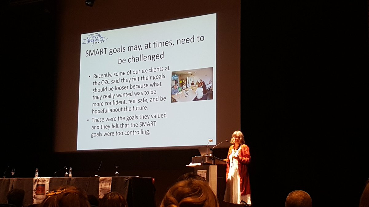 Prof Barbara Wilson asks if it's time to move on from SMART goals for neurorehabilitation #nrsigwfnr19 #braininjury #goalsetting  @OliverZangwill