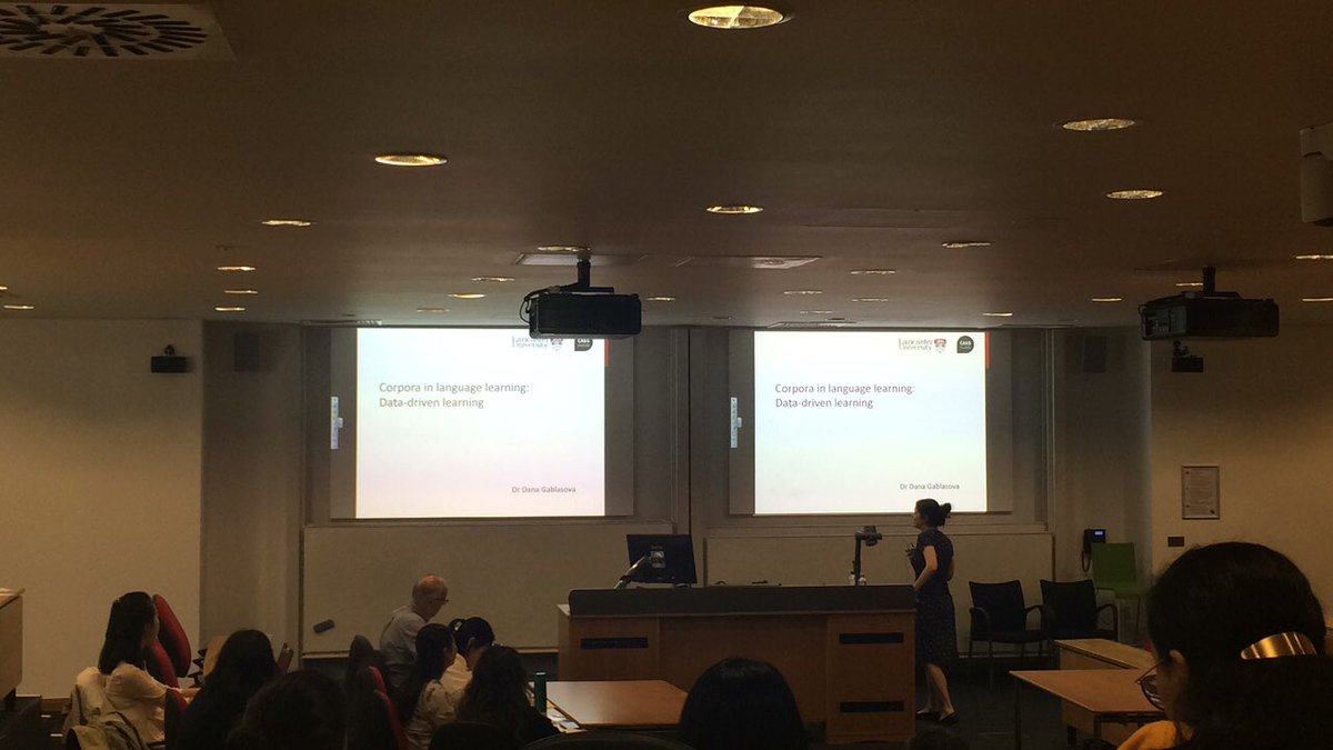 lorraefox's tweet photo. Starting the final day of #LancsSS19 with @danagablas introducing applications of corpora in language teaching. Weโll be using a new tool in the lab today - #LancsLex ๐ https://t.co/WJeC8ZhFWb