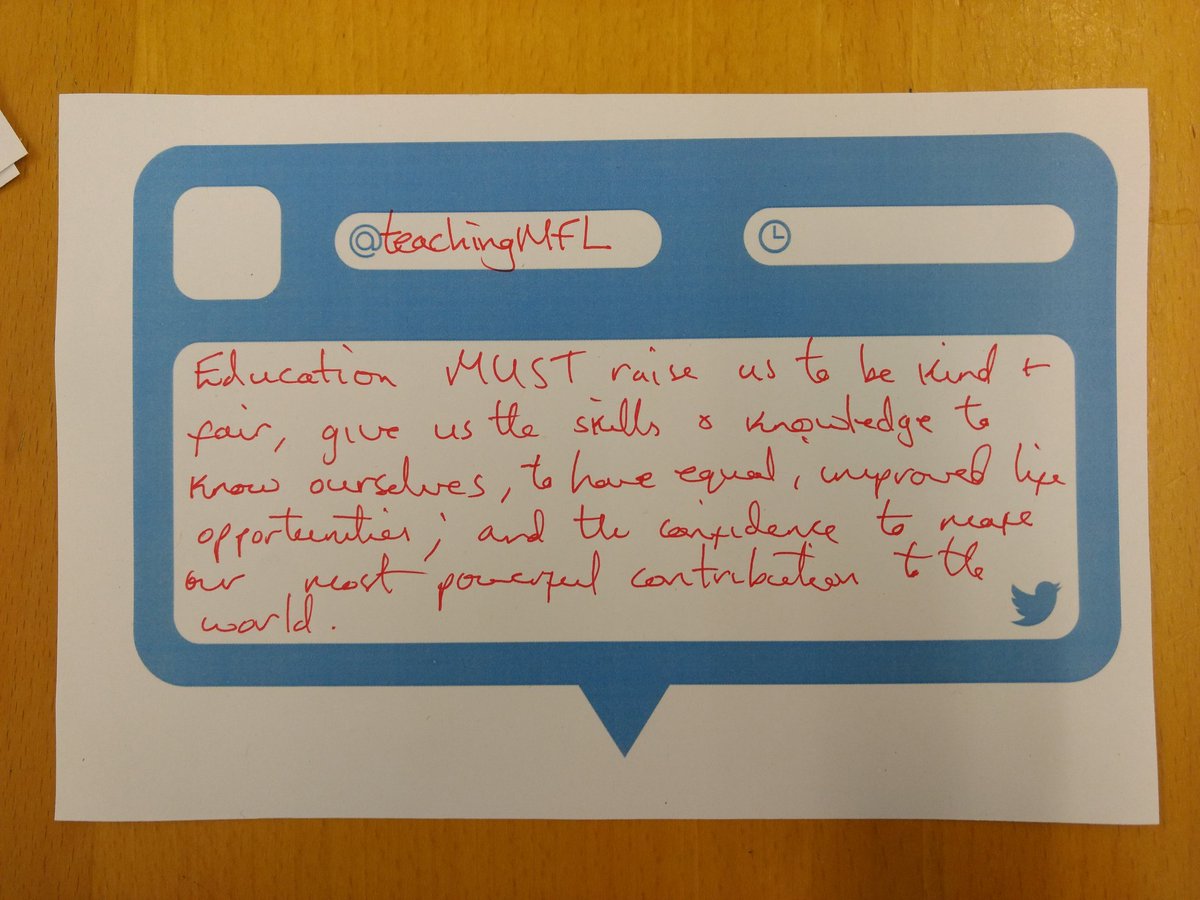 Good start to the day reflecting on the purpose of education. <a href="/DECLeeds/">Leeds DEC</a> global teacher award training.
