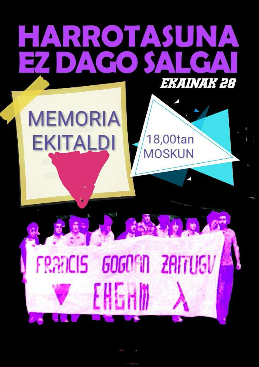 🔥LGTBI+ Harrotasunaren Nazioarteko egunaren harira Irungo hainbat aktibistekin elkarlanean ekitaldia antolatu dugu biharko.🔥

📍 Moskun, Euskaltegi ondoko lorategian
📅 Ekainak 28, ostirala
🕔18:00tan

#HarrotasunaEzDagoSalgai