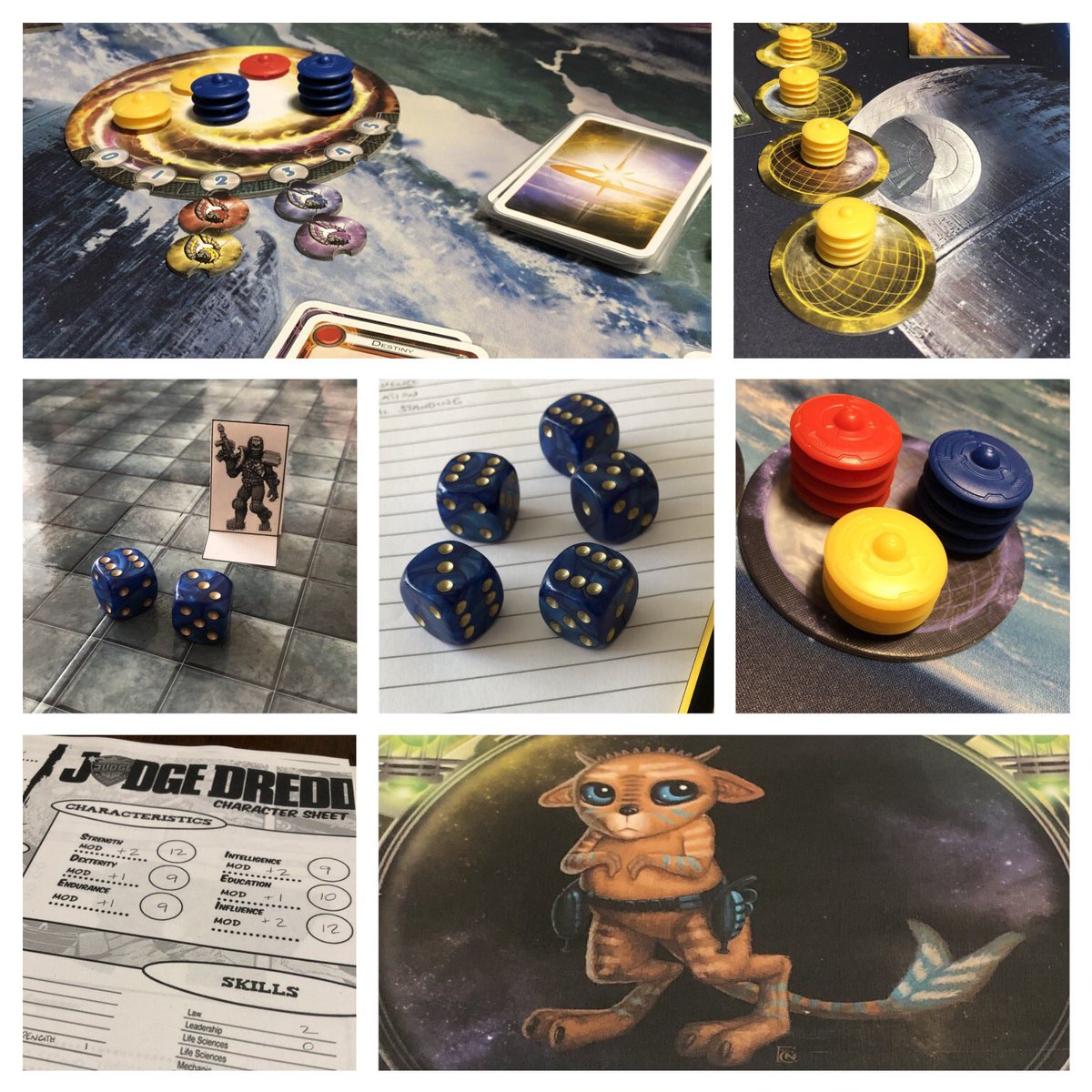geekandpotato's tweet image. Game night 🤓 #JudgeDredd @MongoosePub #CosmicEncounters @FFGames