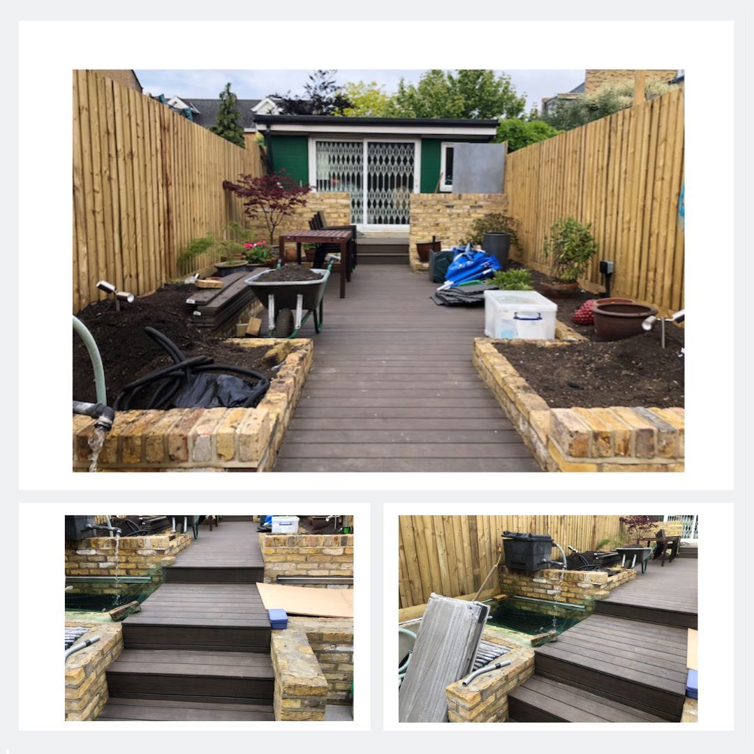 We can help with any aspects of your refurbishment 👍

Our client wanted composite decking with steps and a bridge to go over a fish pond 🐟

Can't wait to show you when it's finished.

#houseexterior #refurbishment #garden #decking