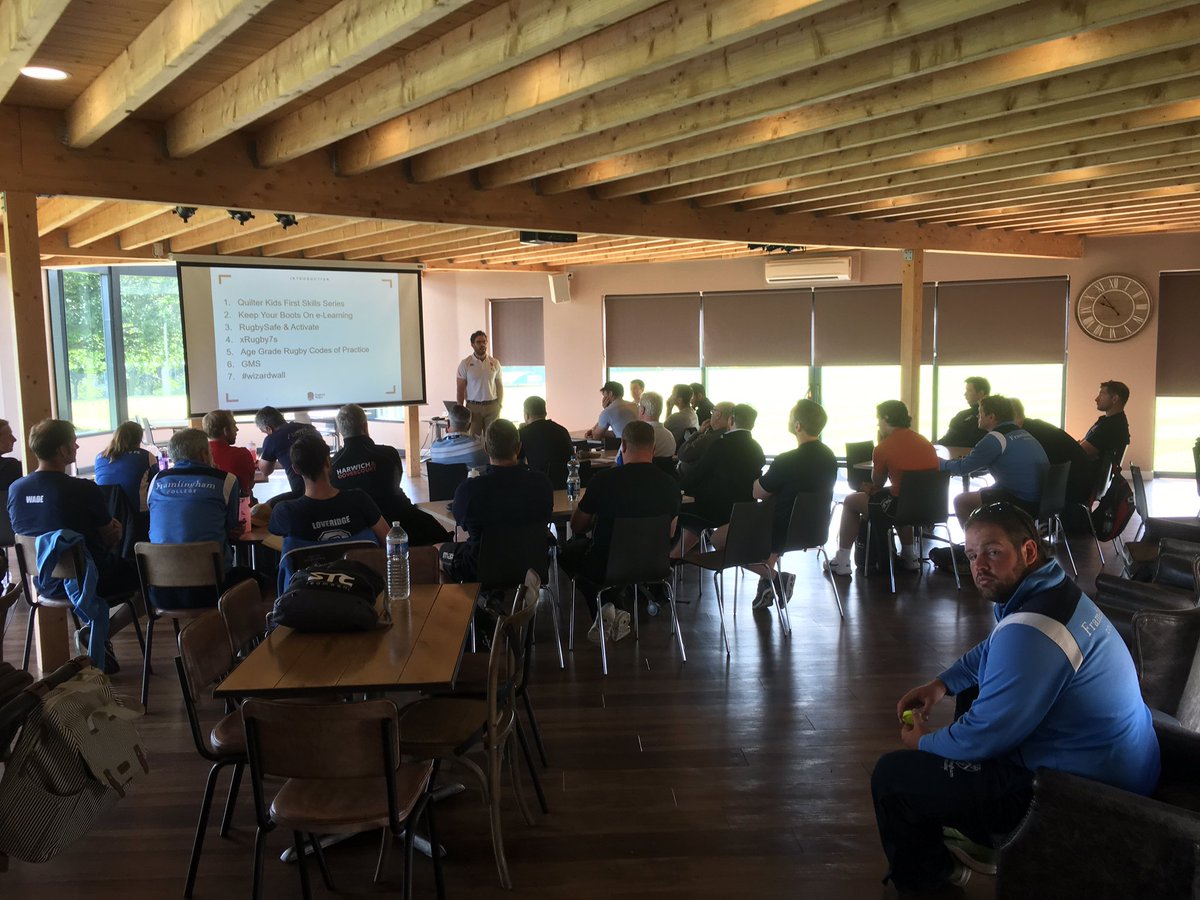 Our next Rugby Teacher Development Day has started at <a href="/FramCollege/">Framlingham College</a>. An introduction from <a href="/ECSchoolsrugby/">EC Schools RFU</a> about the CSU and now into <a href="/QKidsFirst/">Kids First Rugby</a>. Going to be a good day! #RTDD19 #AgeGradeRugby