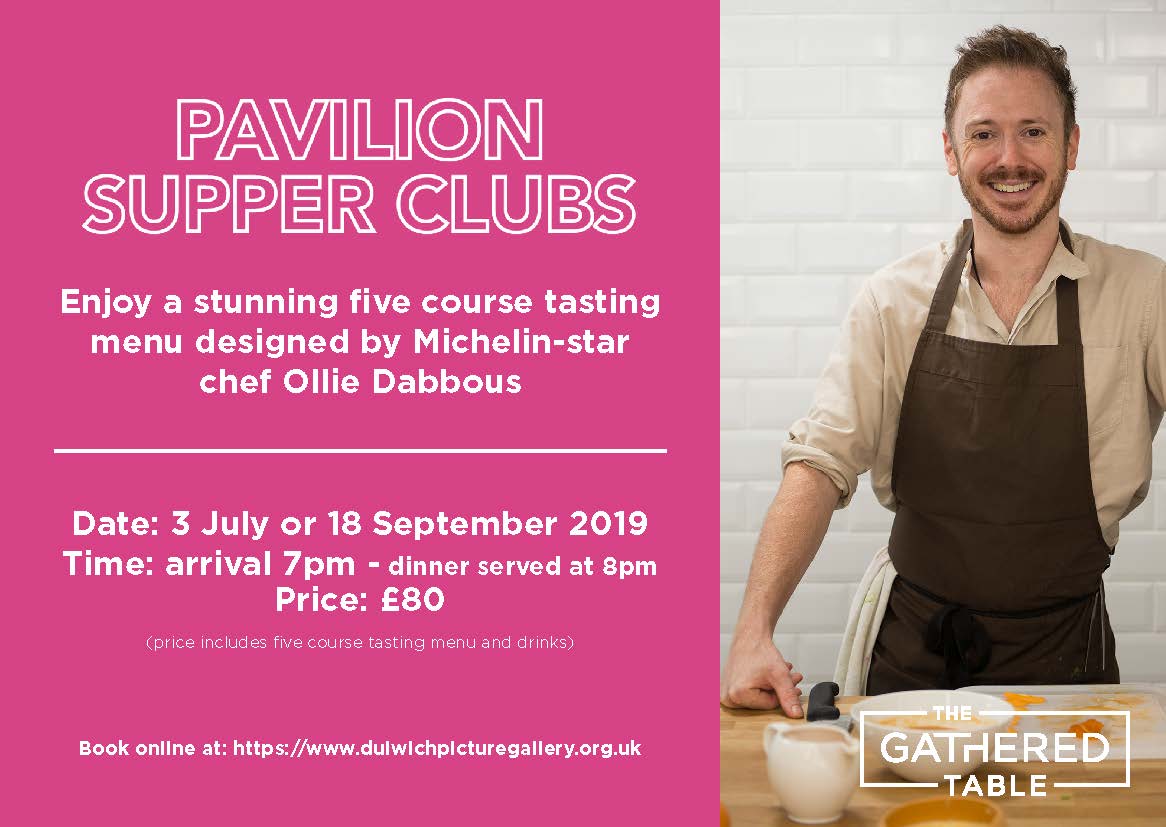 _creativevents's tweet image. Enjoy a stunning five-course tasting menu designed by Michelin-star chef Ollie Dabbous, in the breathtaking Colour Palace @DulwichGallery  ... Get your tickets now! dulwichpicturegallery.org.uk/whats-on/pavil…