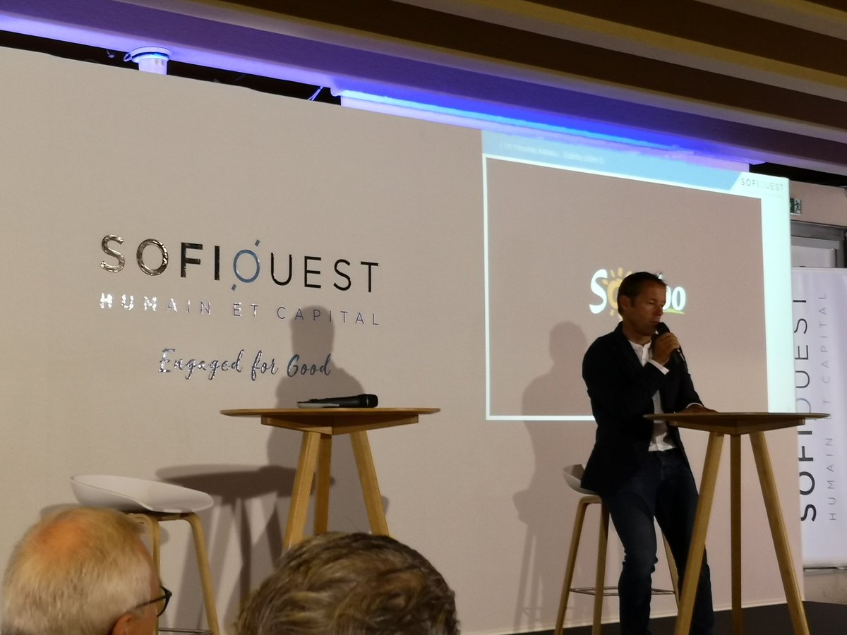 lmehaignerie's tweet photo. Ouverture de la Journée #EngagedForGood de Sofiouest avec la navigateur Thomas Coville : "on a créé un bateau en mode collaboratif pour faire le tour du monde en moins de 40 jours. Il vole pour" aller plus vite que le temps qu'il fait" https://t.co/eL6bKkxUTb