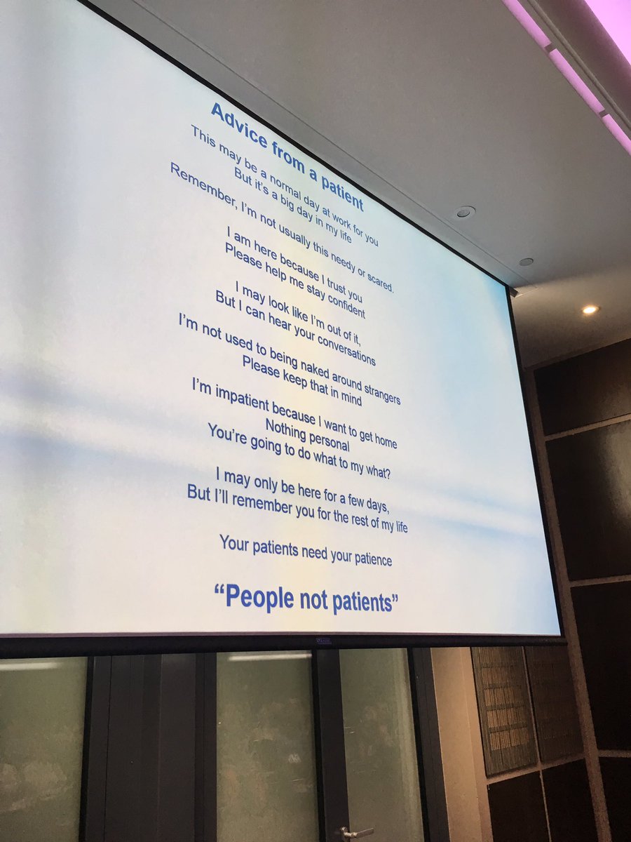 <a href="/tommyNtour/">Tommy Whitelaw BCAh</a> shares advice from patients. Take heed my friends <a href="/AcuteFrailty/">Acute Frailty Network</a> <a href="/NHSElect/">NHS Elect 💙</a> #AFNConf2019