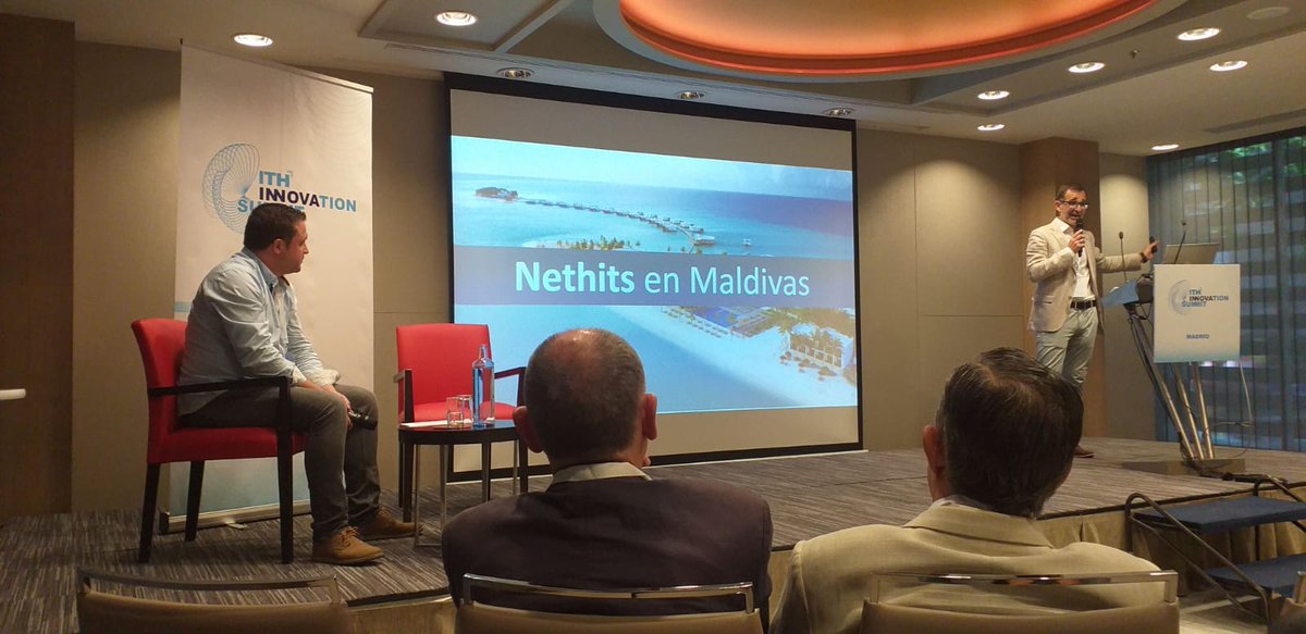 nexusintegra's tweet photo. Hoy estamos en el #ITHInnovationSummit🏨, el evento que está dando a conocer las últimas novedades sobre innovación y tecnología aplicadas al sector #Hospitality. En la imagen📸 RIU y @Nethits_ presentando el despliegue de red de GPON del nuevo resort de RIU en las Maldivas. https://t.co/p4rBAvQknd