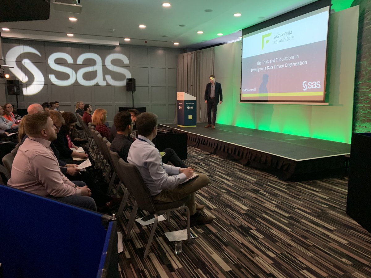 Muiluc_comms's tweet photo. Colin Kane, our customer keynote, from Bank of Ireland talks Trials &amp; Tribulations in driving for a data driven organisation #SASForumIE https://t.co/km0etR8w64