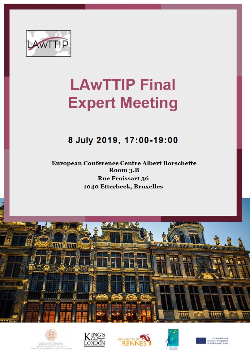 JMN_LAwTTIP's tweet photo. The @JMN_LAwTTIP is glad to invite you to the LAwTTIP Final Expert Meeting that will be held on 8 July 2019, 17:00-19:00, in Brussels. Save the date and give a look at the details!
https://t.co/1WkQ8gKm2V https://t.co/76sfx6gZTL