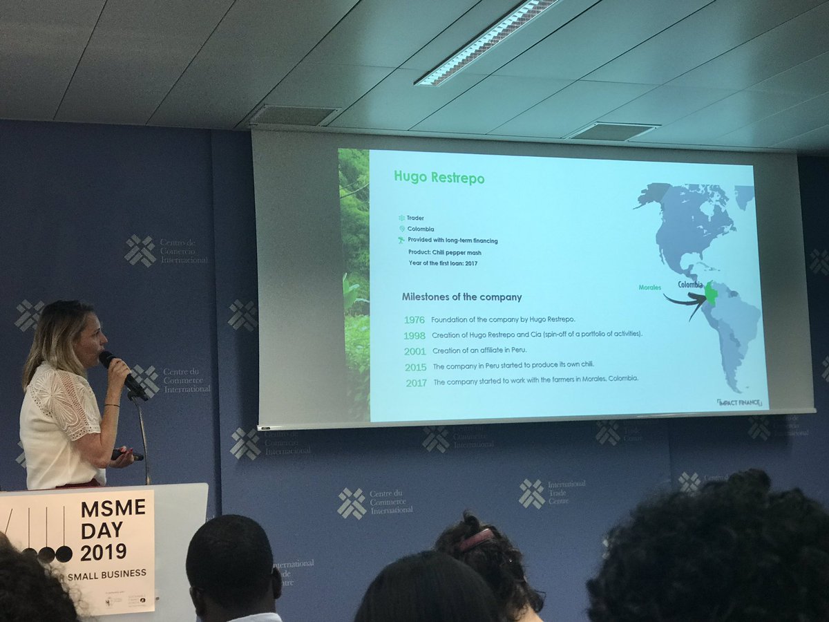 #MSMEday began now at <a href="/ITCnews/">International Trade Centre (ITC)</a> with #sustainablefinance and #impactinvestment at the core of the discussion. The cherry of the 🍰?Examples of sustainable investment in #Colombia 🇨🇴👏🏼👏🏼 <a href="/impactfinance/">Impact Finance</a> <a href="/SFGeneva/">SFG - Sustainable Finance Geneva</a> <a href="/GaitanVillegas/">Ignacio Gaitán Villegas</a>