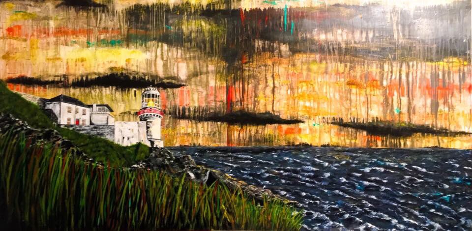 E_PhelanArt's tweet image. 'To Wicklow Head, Falling Slowly' Diptych 
Acrylic on canvas
2.2mX1.1m #wicklow #irishlights #ireland #sunrise #painting #irishart