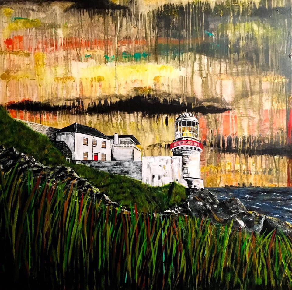 'To Wicklow Head, Falling Slowly' Diptych 
Acrylic on canvas
2.2mX1.1m #wicklow #irishlights #ireland #sunrise #painting #irishart