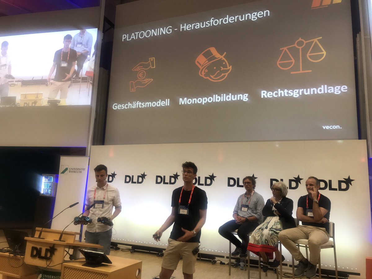 First pitch Start-up: Platooning  <a href="/BrugmannJonas/">Jonas Brügmann</a>  #autonomousdriving through DLT-Platooning #DLDCampus19