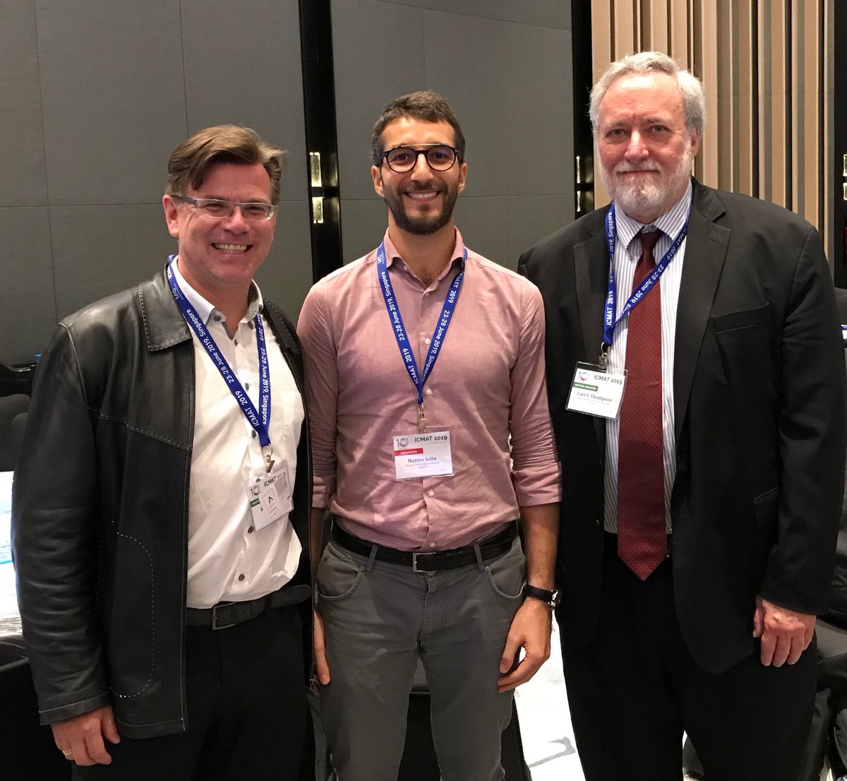 AddMELab's tweet photo. Thin films enthusiasts at #icmat with Carl Thompson and Ralph Spolenak ⁦@AddMELab⁩ ⁦@LNM_eth⁩ https://t.co/qXNOXv2A39