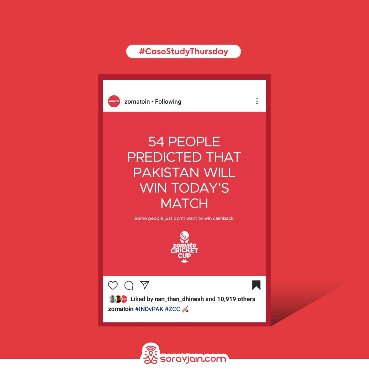 SoravJain's tweet photo. A lot of brands showed their excitement about the recent IndvsPak match on social media. Here are a few that caught my attention. #CaseStudyThursday (1/3) https://t.co/deLq7e5r6W