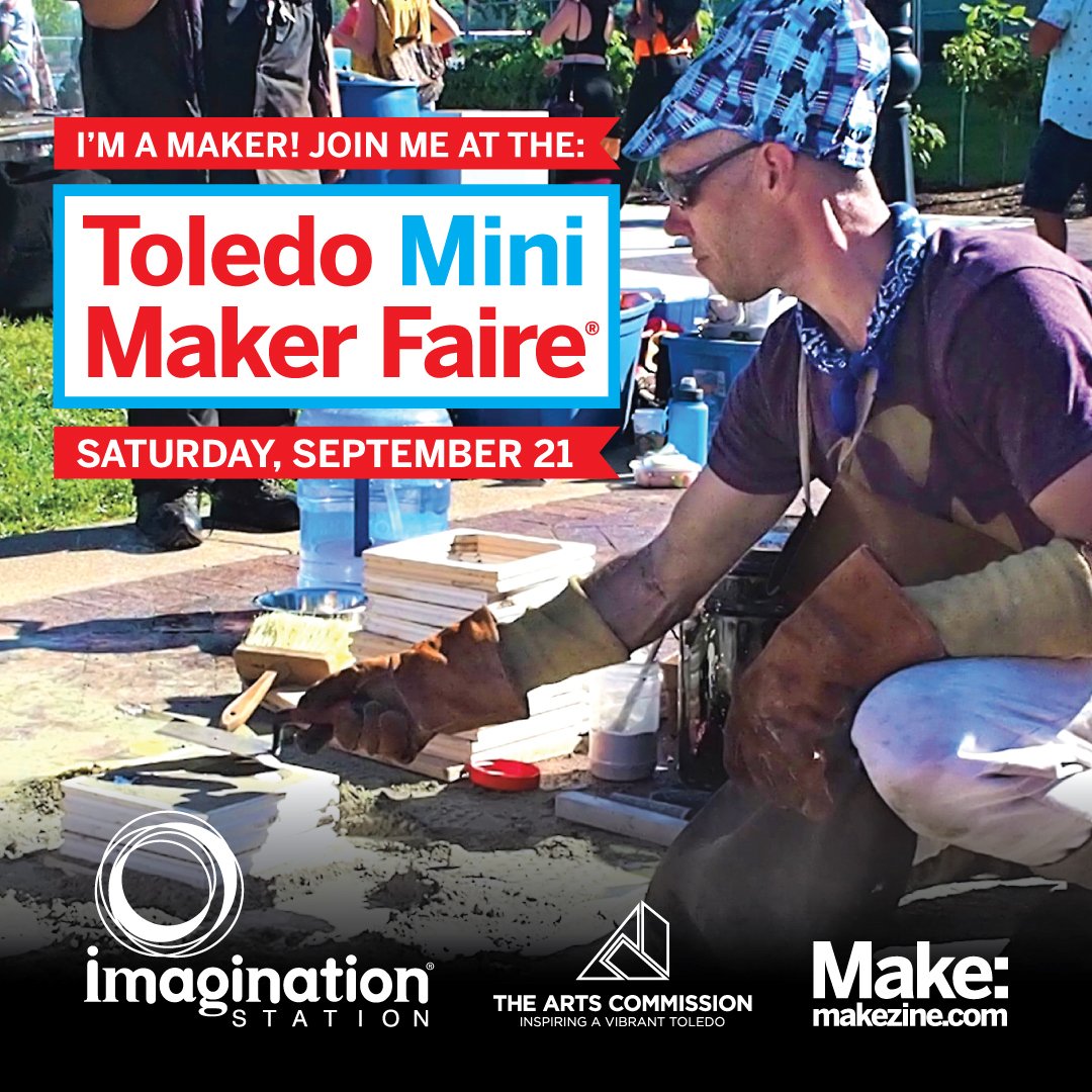 ToledoMiniMaker's tweet photo. The Toledo Mini Maker Faire Call for Makers has been extended to July 19! Don’t wait to submit your exhibit! Apply today! https://t.co/VgKF4JbE7c https://t.co/b0wB2dtN9D