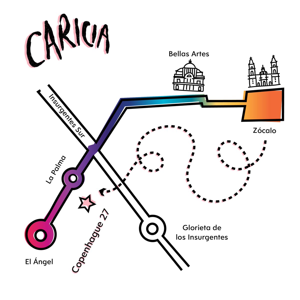 rutaqueer's tweet photo. Nos vemos en #Caricia después de la Marcha LGBTTTI en 📍 Copenhague 27, Col. Juarez. https://t.co/gyNnuQWEto