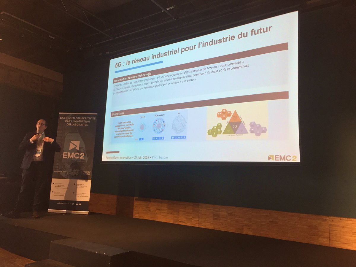 vboisgontier's tweet photo. Pitch #FOIM19 La #5G au service de nouveaux usages industriels par @orangebusiness | traitement massif de la donnée #IA #sécurité #hyperconnectivité #coinnovation c. @Polemc2 @IndustrieFutur https://t.co/1kUs8ISukS