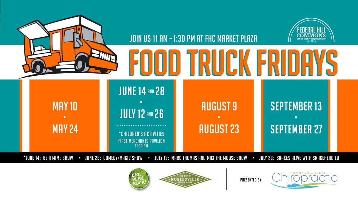 See you at Federal Hill Commons in Noblesville tomorrow for Food Truck Friday! There are always many tasty options to choose from.  (@NoblesvillePark) #Noblesville #HipstoricNoblesville