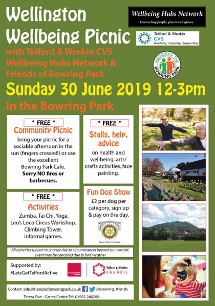 It's going to be a sunny weekend! Why not spend a few relaxing hours at the Wellbeing Hub Picnic in the Park.  Bowring is a beautiful, traditional park in the heart of Wellington and the perfect setting for this fun-packed afternoon event!  Hope to see you there!