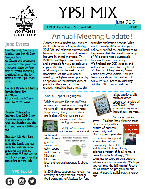 Here is our latest June Monthly Newsletter! ypsifoodcoop.org/files/newslett… Wow the month sure has flown by!  Take a look and read all the highlights of our annual board meeting!