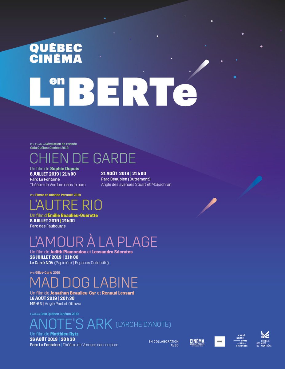 Qc_Cinema's tweet photo. #QcCinéma en liberté dans plusieurs parcs et espaces éphémères de la métropole, du 8 juillet au 26 août! https://t.co/xbTFCHm2zZ #cinémaquébécois https://t.co/Ogyb3Kui1P