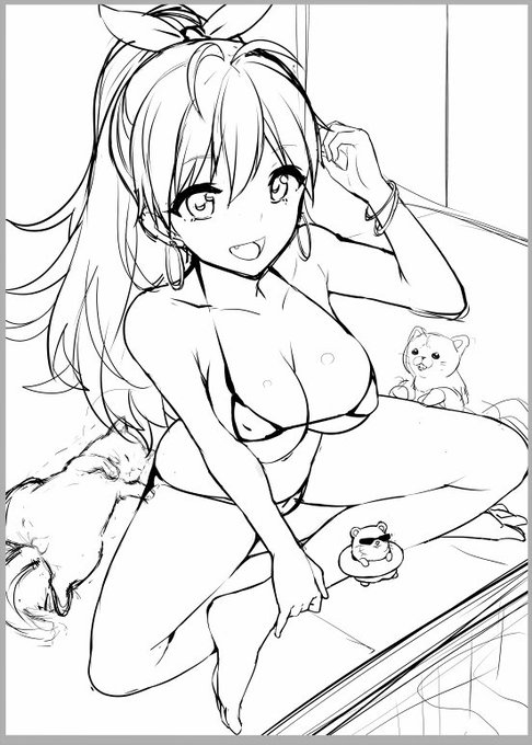 #このタグを見た人はラフ画とその完成絵を見せる
ねこビフォーアフター 